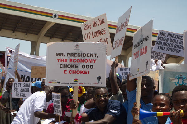 A section of workers at the 2022 national May Day celebrations at the Black Star Square in Accra
