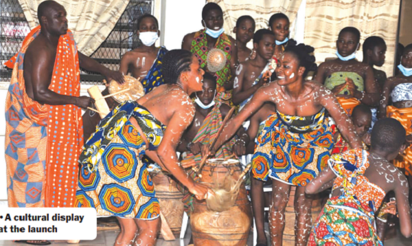 A cultural display at the launch