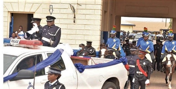 DCOP Kwesi Ofori (arrowed) being pulled out of the Police Service