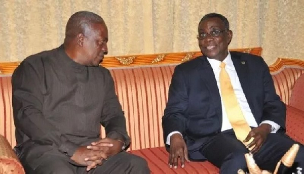 Former President John Dramani Mahama (left) with late President John Evans Atta Mills