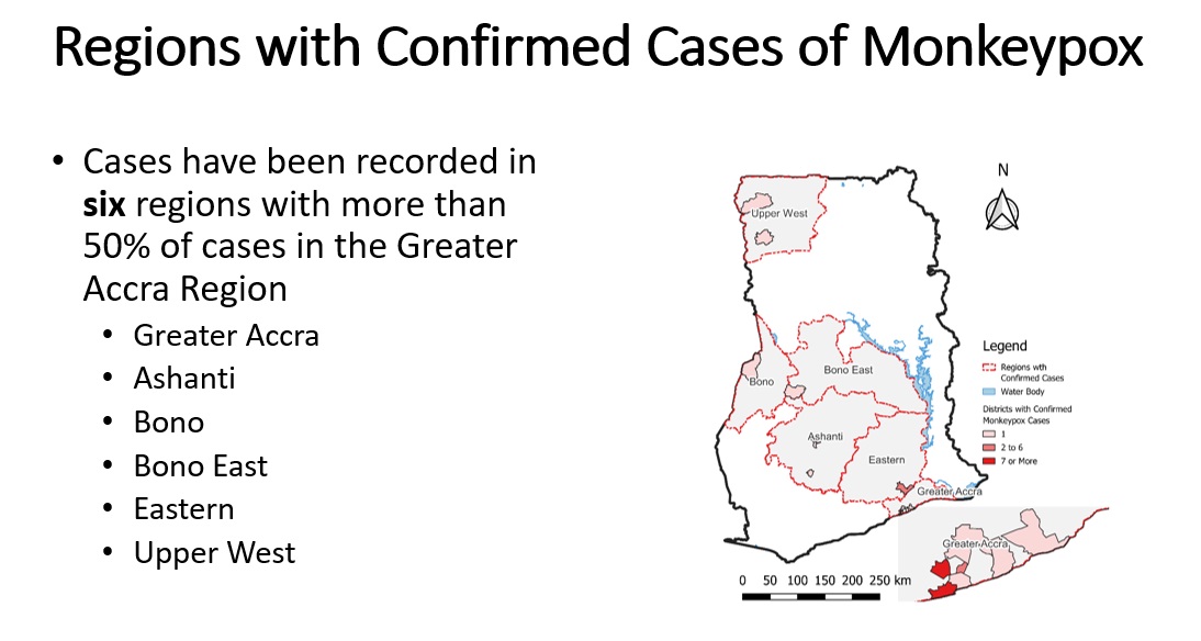 More than 50 percent of cases are in the Greater Accra Region.