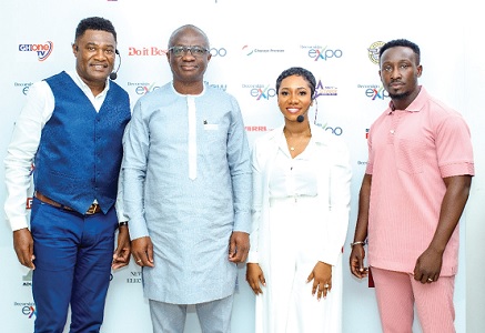 Mandy Louis (3rd from left), CEO of DecorSign; Abdullah Abanga (2nd from left), Deputy Minister of Works and Housing; Samuel M. Quartey (left) and Yaw Appiah Kubi, both, board members of DecorSign