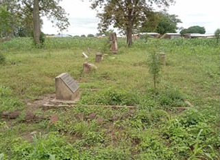 Some of the graves in the neglected German Cemetery
