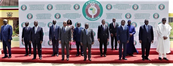 President Akufo-Addo with other West African Heads of State before the opening session of the sixth Extraordinary Summit of ECOWAS at the Jubilee House. Picture: SAMUEL TEI ADANO