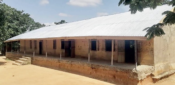 The re-roofed school block of the Bosore M/A Primary School