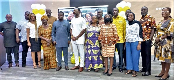 Rev. John Ntim Fordjour (5th from left), Deputy Minister of Education; Selorm Adadevoh (6th from right), CEO, MTN Ghana, and other dignitaries at the launch of the Bright Scholarship Reloaded