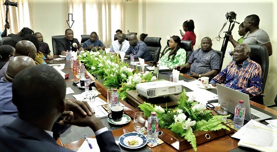 Dr Nana Ayew Afriyie (arrowed), Chairperson of the Parliamentary Select Committee on Health, addressing participants. Picture: EDNA SALVO-KOTEY