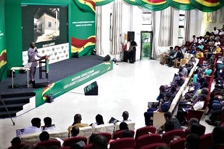 Osei Assibey Antwi (left) addressing the participants