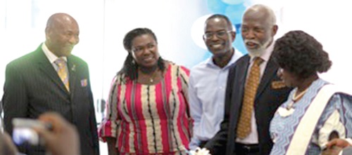 Prof. Adei (2nd from right) and some dignitaries at a social function