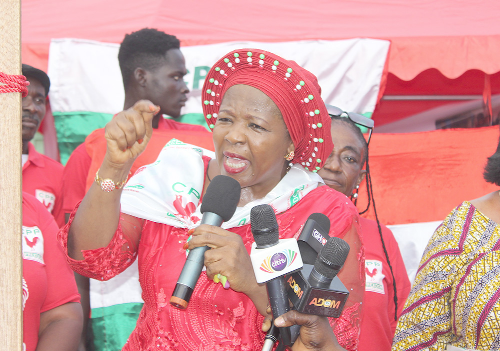 Nana Akosua Frimpongmaa Sarpong-Kumakumah, CPP Chairperson, speaking at the Launch. Picture: ERNEST KODZI