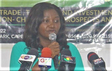 Justina Marigold Assan, the Central Regional Minister, delivering an address at the launch of the fair