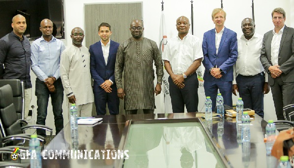 The leadership of the GFA and representatives of the Hearts of Oak Board after the meeting