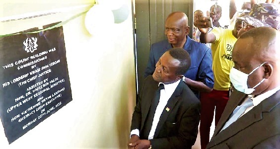 A plaque was also unveiled to inaugurate the new court building.