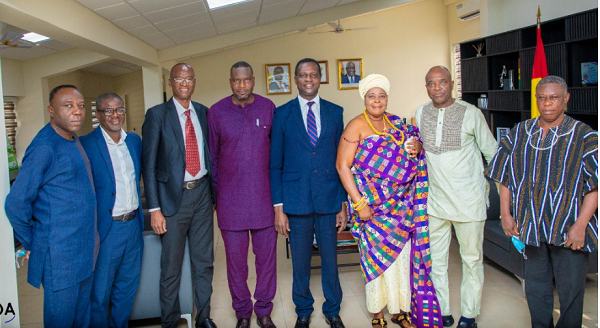 Dr Yaw Osei Adutuwm (4th from right) with the board members of SOGASCO