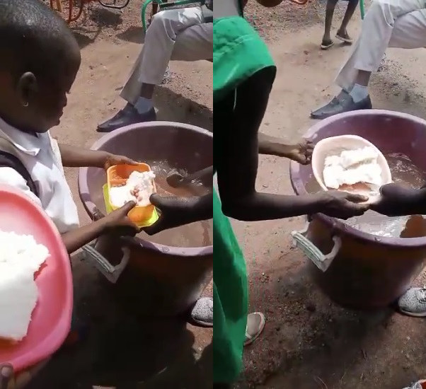 Do you know where this video originates from?  Managers of the Ghana School Feeding Programme say they are investigating the source of this video depicting school children who are being served an apparently unsightly soup?
