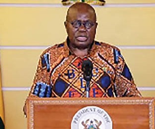 President Akufo-Addo in a GTP cloth during one of his COVID-19 updates 