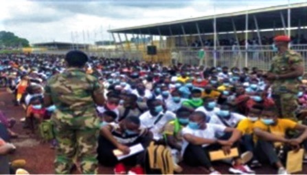 Applicants at a Ghana Armed Forces recruitment exercise