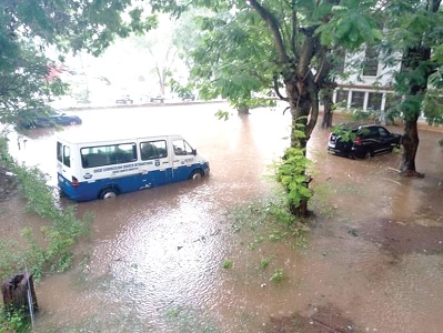 The University of Ghana campus flooded