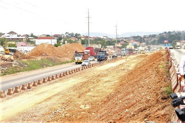 Part of the Ofankor-Nsawam road under construction