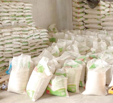 Some rice produced by the Tamanaa Rice Processing Factory 
