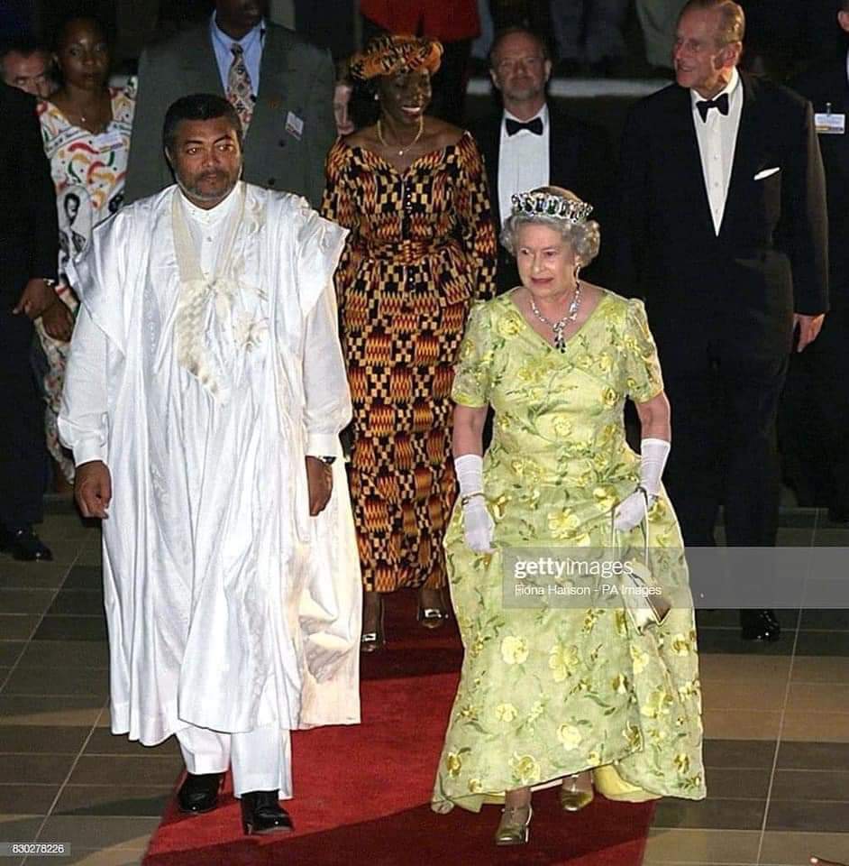 President Kwame Nkrumah of Ghana dancing with Queen Elizabeth II