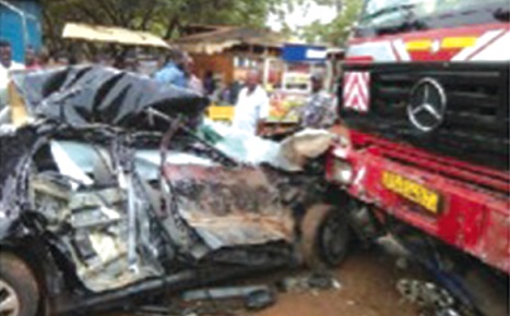 A road crash in 2021 in Konongo, Ashanti Region
