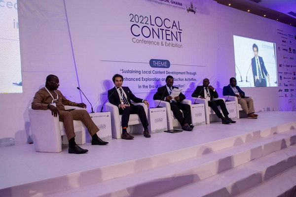 panel discussion at the 2022 Local Content Conference and Exhibition in Takoradi