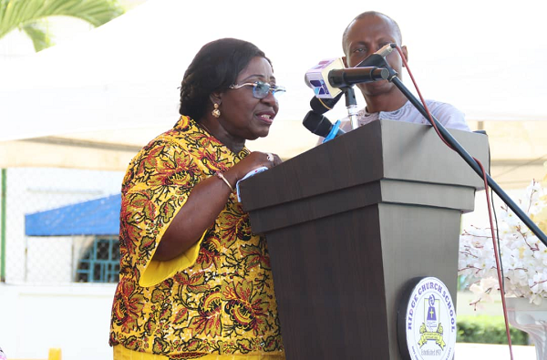 Madam Frema Osei Opare, the Chief of Staff at the Office of the President speaking at the event Madam Frema Osei Opare, the Chief of Staff at the Office of the President speaking at the event
