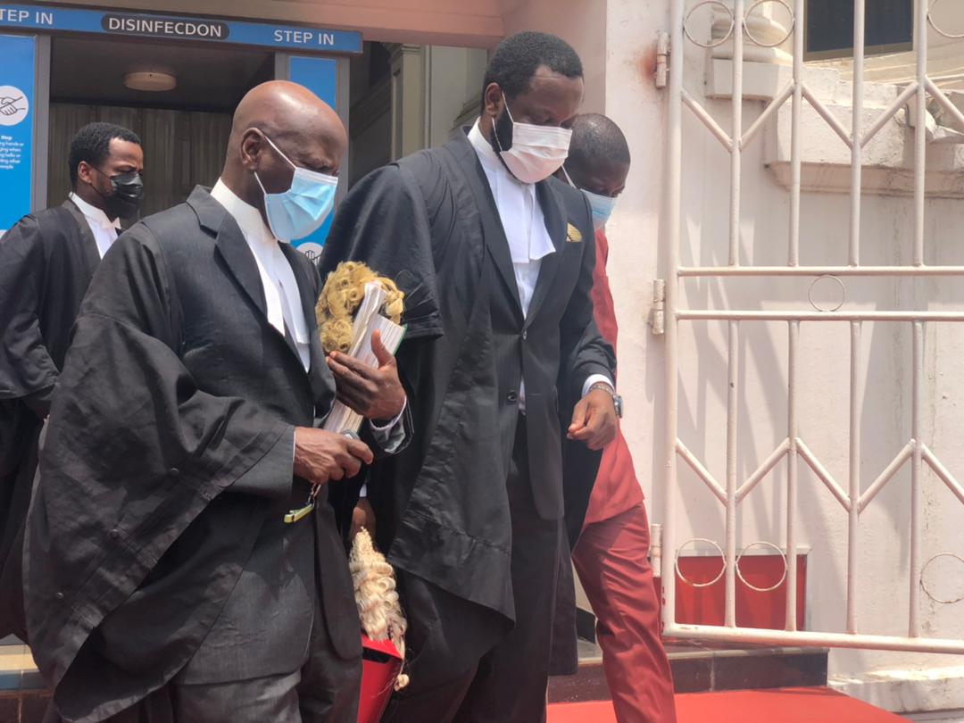 Lawyers for Barker-Vormawor, Mr Akoto Ampaw, (left) and Dr Justice Srem-Sai