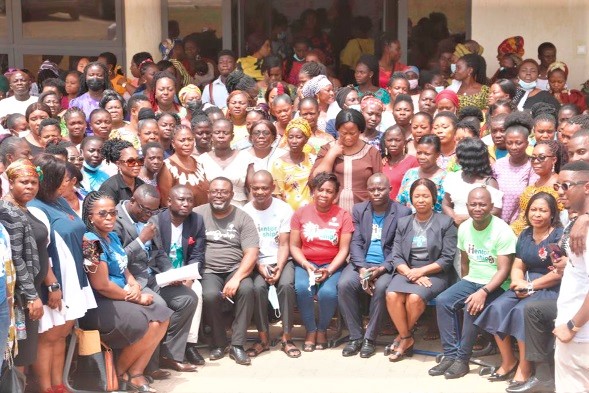 The beneficiaries in a group photograph with some leadership of SASL, after their graduation ceremony in Kumasi.