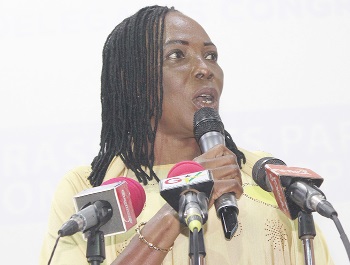 Mrs Elizabeth Sackey, Chief Executive Officer, Accra Metropolitan Assembly, speaking at the event. Picture: ERNEST KODZI