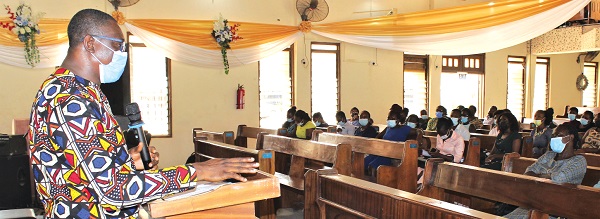 Mr Theophilus Terkpetey, Chairman of the welfare association, addressing the durbar