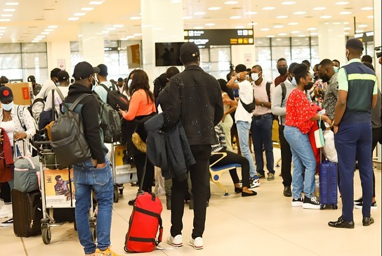 Some Ghanaians who arrived in Ghana from Ukraine 