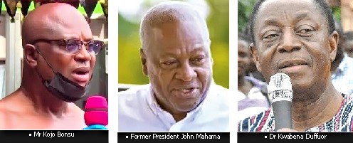 From left to right: Mr Kojo Bonsu, Former President John Mahama and Dr Kwabena Duffuor