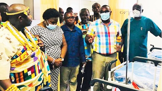 Dr Wilson Edem Sarbah (2nd from right), the Medical Superintendent at the hospital, with some dignitaries in one of the wards.