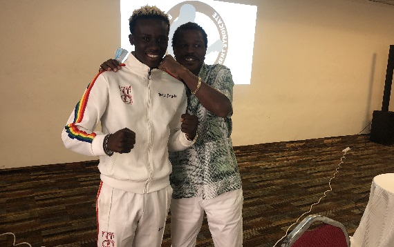 Ike Quartey will lead Samuel Takyi (left) into his pro debut fight