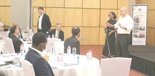 Charles Laba (right), Chairman of the GMEA Group, explaining a point during a panel discussion at the launch