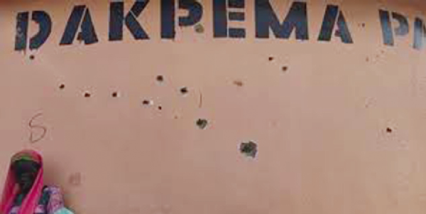 Bullet marks on the wall