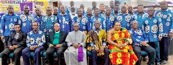 Rt Rev. Prof. Joseph M.Y.Edusa-Eyison, (seated middle), Bishop of Northern Accra Diocese, and leadership of the fellowship