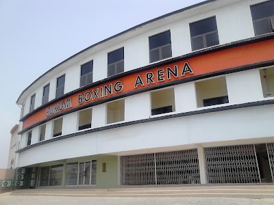 The front view of the Bukom Boxing Arena