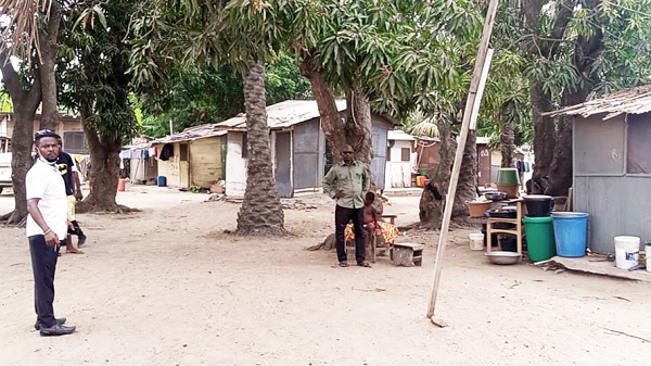 A cluster of the makeshift structures on the premises of the Tema General Hospital