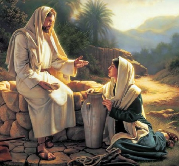Jesus gives living water to Samaritan woman