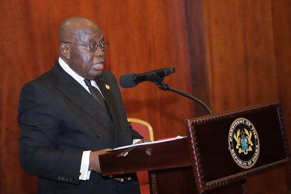  President Akufo-Addo addressing a meeting with members of the Council of State. Picture: SAMUEL TEI ADANO