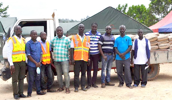The SMT Ghana team with the Appiatse community leaders after the donation