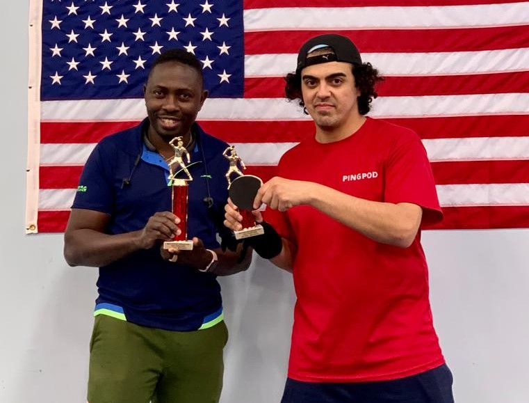 Courage Nanevie (Left) and Ali Ammar displaying their trophies after the competition 