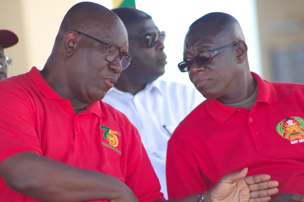 Dr. Yaw Baah, Secretary General of the Trades Union Congress (left) and Mr. Alex Opoku-Nyarko, Chairman of the Trades Union Congress.