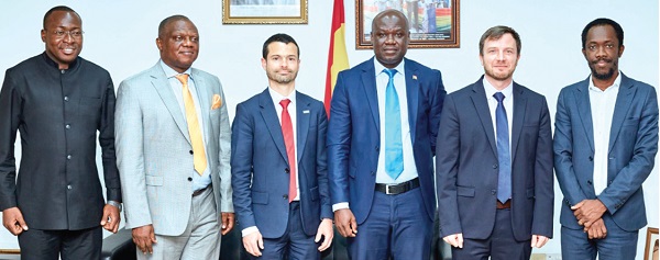 Clement Osei-Amoako (2nd from left), President, GNCCI, with Jérémie Pellet (3rd from left), CEO, Expertise France; Tsonam Cleanse Akpeloo (left), Project Consultant, and Mark Badu-Aboagye, CEO, GNCCI, after the launch of the programme
