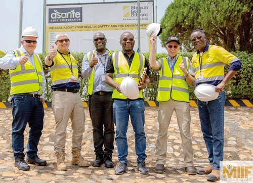Edward Nana Yaw Koranteng (3rd from right), the Chief Executive Officer of MIIF, with some executive of Asante Gold