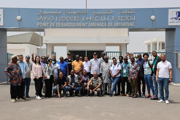The MOSFA journalists in a group photo with officials from ATFLAFCO after visiting Morocco's Fishing Village for artisanal fishers