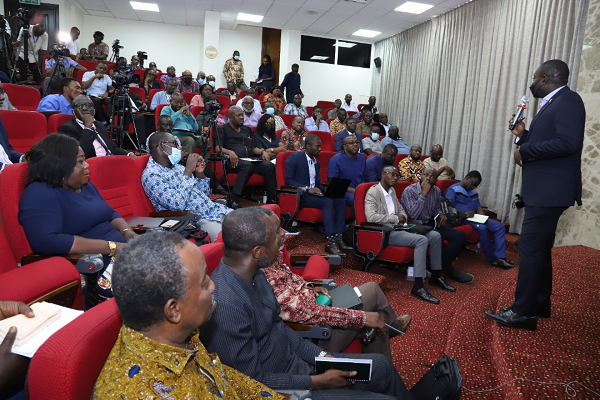  Ismael Ejekumhene (right), Chairman of the Technical Committee of PURC, moderating the session with the industry players and stakeholders. Picture: DELLA RUSSEL OCLOO
